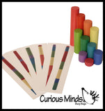 LAST CHANCE - LIMITED STOCK - Wooden Stair Block Patterns - 10 Colorful Wooden Blocks and Cards