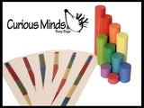 LAST CHANCE - LIMITED STOCK - Wooden Stair Block Patterns - 10 Colorful Wooden Blocks and Cards