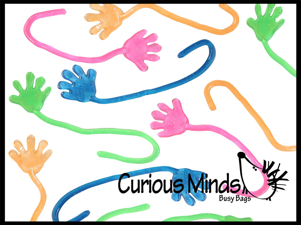 Sticky Hands - Mini Glitter for Party Favors, Goodie Bags, Treasure Chests or Halloween Prizes