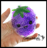 LAST CHANCE - LIMITED STOCK - Strawberry Disc Ice Cold Pack Fruit Water Bead Filled Squeeze Stress Ball  -  Sensory, Stress, Fidget Toy