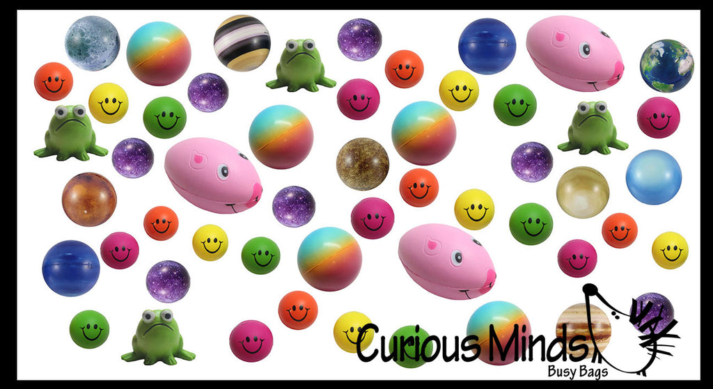 LAST CHANCE - LIMITED STOCK - SALE - 55 Assorted Stress Balls -  Sensory, Stress, Fidget Toy - Party Favor, Prize Bulk Assortment