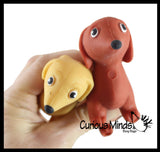 Stretchy Weiner Dog Crushed Bead Sand Filled - Doggy Lover Sensory Fidget Toy Weighted