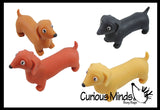 Stretchy Weiner Dog Crushed Bead Sand Filled - Doggy Lover Sensory Fidget Toy Weighted