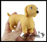 Stretchy Weiner Dog Crushed Bead Sand Filled - Doggy Lover Sensory Fidget Toy Weighted