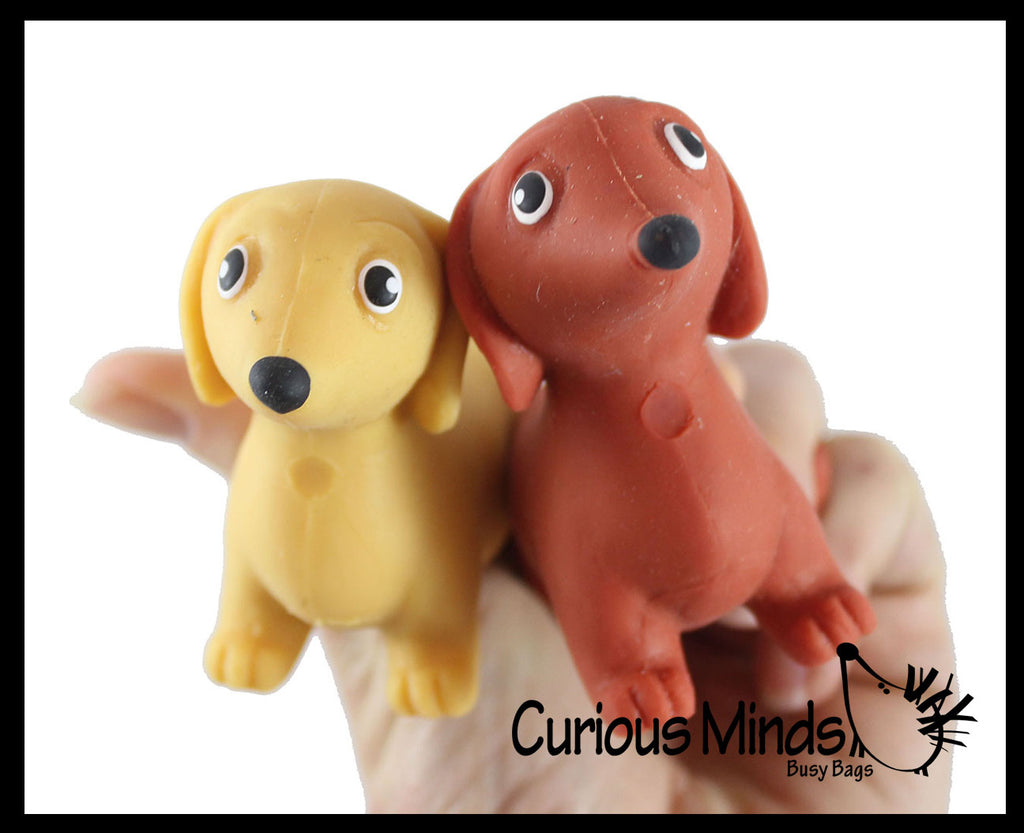 Stretchy Weiner Dog Crushed Bead Sand Filled - Doggy Lover Sensory Fidget Toy Weighted
