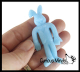 Stretchy Bunnies - Cute Easter Bunny Themed Small Toys - Easter Egg Filler Set - Small Toy Prize Assortment Egg Hunt