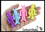 Stretchy Bunnies - Cute Easter Bunny Themed Small Toys - Easter Egg Filler Set - Small Toy Prize Assortment Egg Hunt