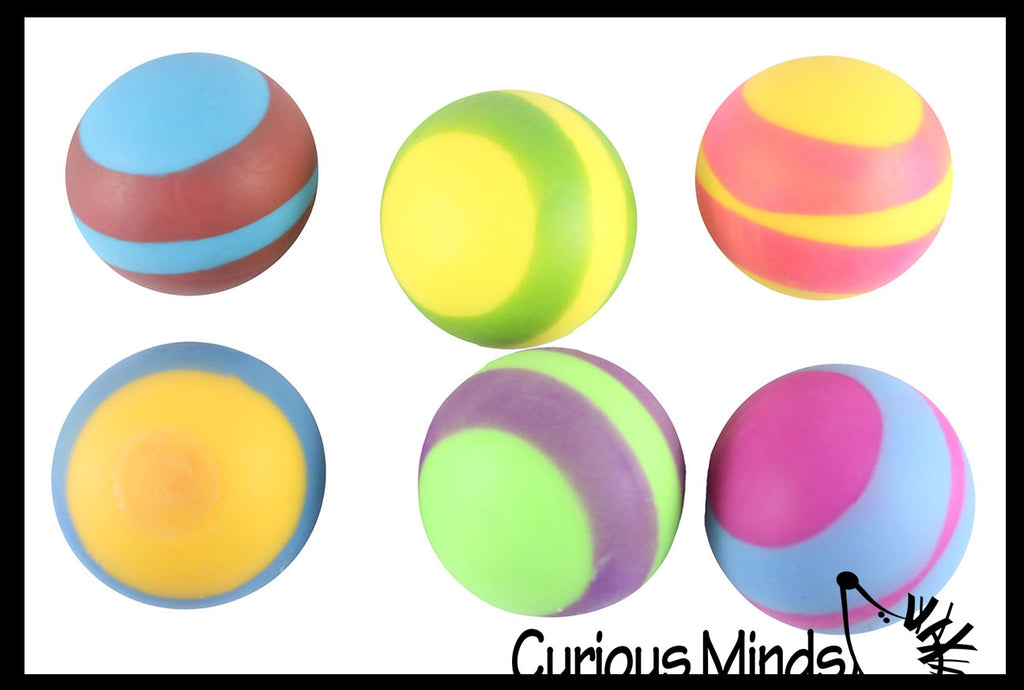 BULK - WHOLESALE -  SALE - Boxed 2.5" Striped Doh Filled Stress Ball - Glob Balls - Squishy Gooey Shape-able Squish Sensory Squeeze Balls