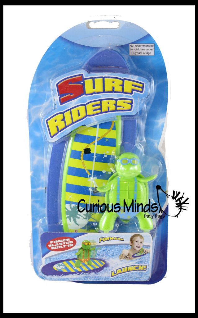 CLEARANCE - SALE - Surfing Turtle - Moving Pool or Bath Toy - Pull String to Make it Surf