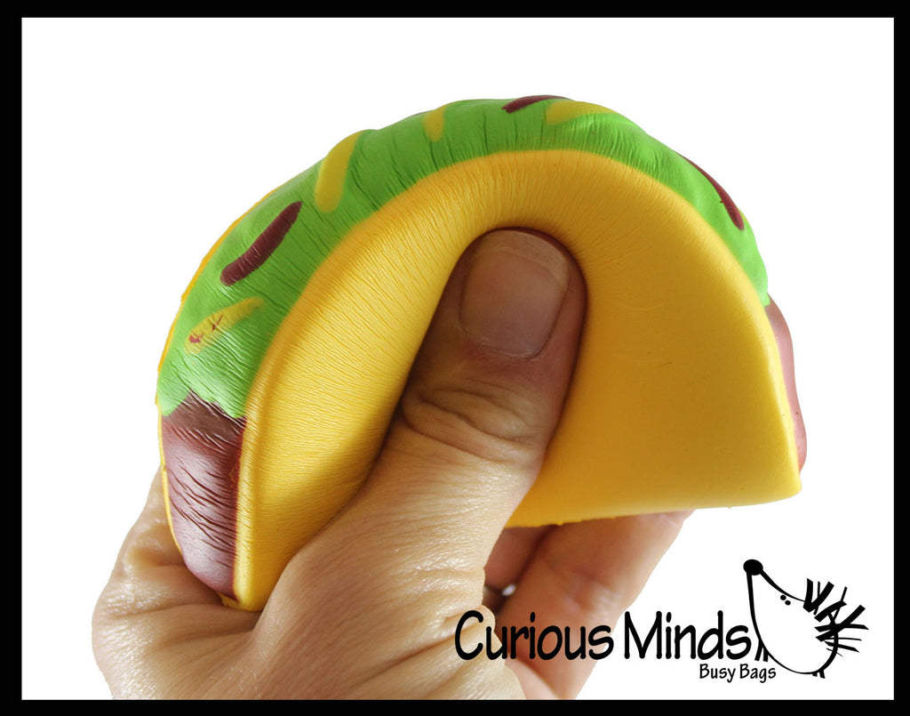 Taco Squishy Slow Rise Foam Junk Food -  Scented Sensory, Stress, Fidget Toy