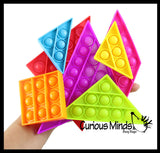 BULK - WHOLESALE -  SALE - Tangram Puzzle Bubble Pop Game - 7 Individual Pieces that Connect - Silicone Push Poke Bubble Wrap Fidget Toy - Bubble Popper Sensory Stress Toy