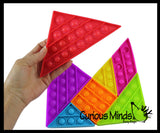 BULK/WHOLESALE - Tangram Puzzle Bubble Pop Game - 7 Individual Pieces that Connect - Silicone Push Poke Bubble Wrap Fidget Toy - Bubble Popper Sensory Stress Toy