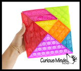 BULK - WHOLESALE -  SALE - Tangram Puzzle Bubble Pop Game - 7 Individual Pieces that Connect - Silicone Push Poke Bubble Wrap Fidget Toy - Bubble Popper Sensory Stress Toy