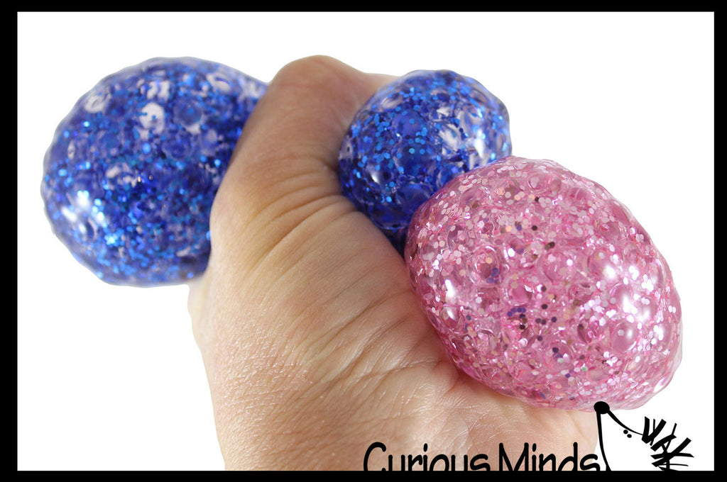 Thick Glitter Mold-able Stress Ball - Squishy Gooey Shape-able Squish Sensory Squeeze Balls