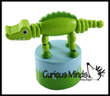 Wooden Collapsing Thumb Dancing Push Puppet Animals
