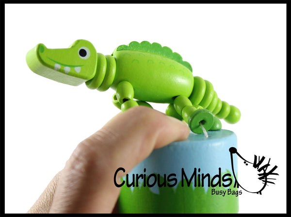 Wooden Collapsing Thumb Dancing Push Puppet Animals | Curious Minds ...