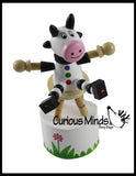 Wooden Collapsing Thumb Dancing Push Puppet Animals