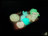 Glow in the Dark Animal Mochi Squishy  - Adorable Cute Kawaii - Individually Wrapped Toys - Sensory, Stress, Fidget Party Favor Toy Light Activated