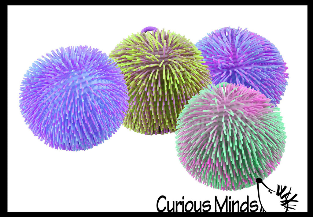 Multi-Color Tie Dye Swirl Jumbo 8" Puffer Ball - Sensory Therapy Fidget Stress Balls - OT Autism SPD
