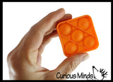 Set of 3 Different Size & Shape Bubble Pop Games - Silicone Push Poke Bubble Wrap Fidget Toy - 4" / 3" / and 2"/ - Bubble Popper Sensory Stress Toy