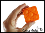 BULK / WHOLESALE - Tiny 2" Geometric Shapes Bubble Pop Fidget Toy - Silicone Push Poke Bubble Wrap Fidget Toy - Press Bubbles to Pop the Bubbles Down - Bubble Popper Sensory Stress Toy