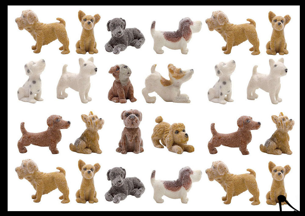 24 Cute Soft Flocked Tiny Dog Animal Figurines - Mini Dino Toys - Small Novelty Prize Toy - Party Favors - Gift- Easter Egg Filler - Small Novelty