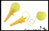 Mini Ice Cream Cone Shooter Popper Toy - Foam Ball Shoots From Cone - Launcher Novelty Toy