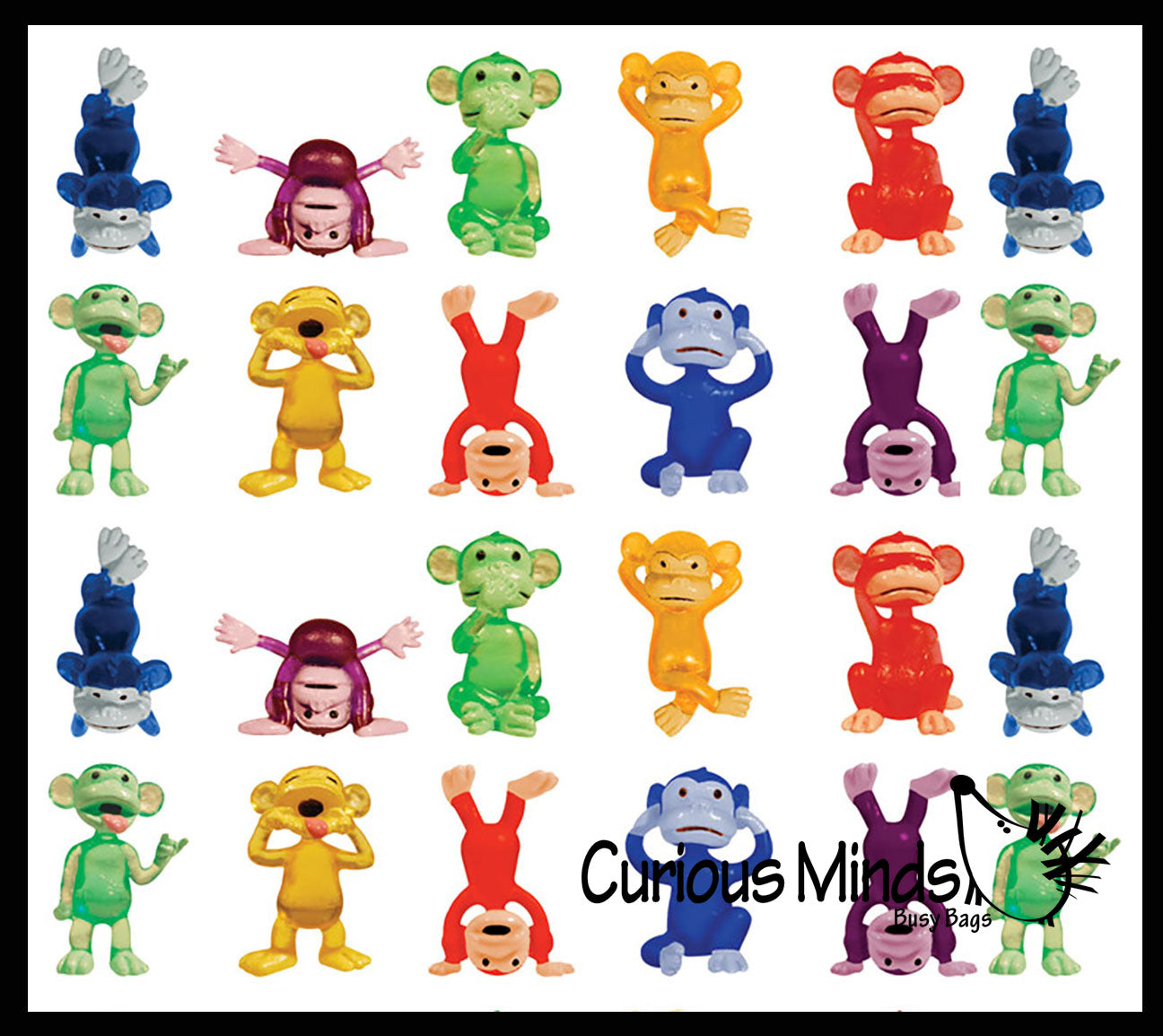 Cute Tiny Monkey Animal Figurines - Mini Toys - Small Novelty Prize Toy - Party Favors - Gift