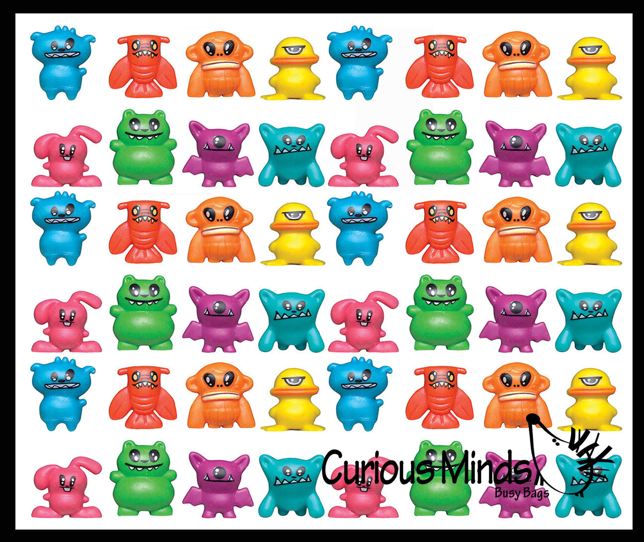 mini monsters Cute Colorful Tiny Monster Figurines - Mini Toys - Small Novelty Prize Toy - Party Favors - Gift BULK