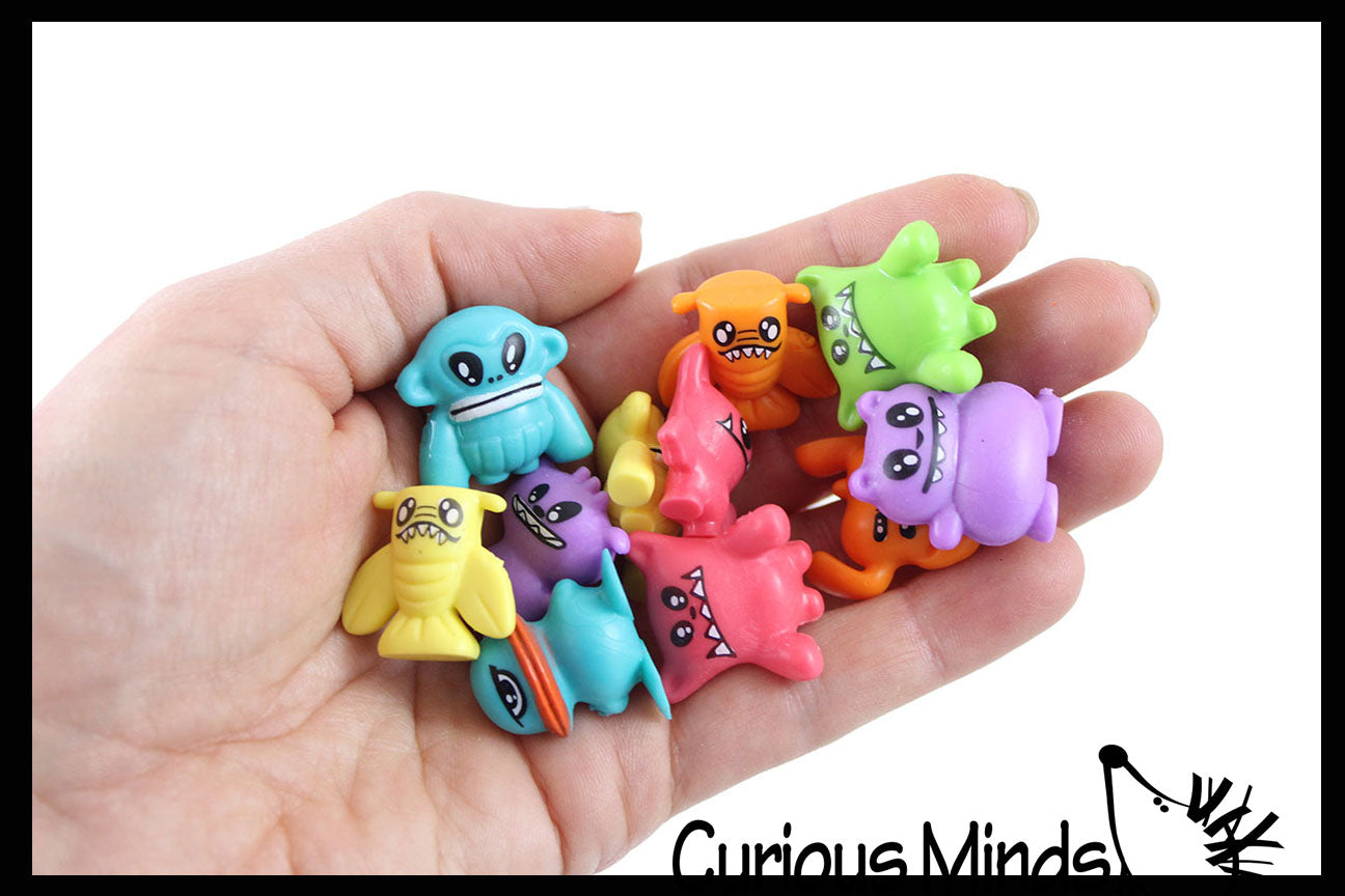 toy monsters Cute Colorful Tiny Monster Figurines - Mini Toys - Small Novelty Prize Toy - Party Favors - Gift BULK