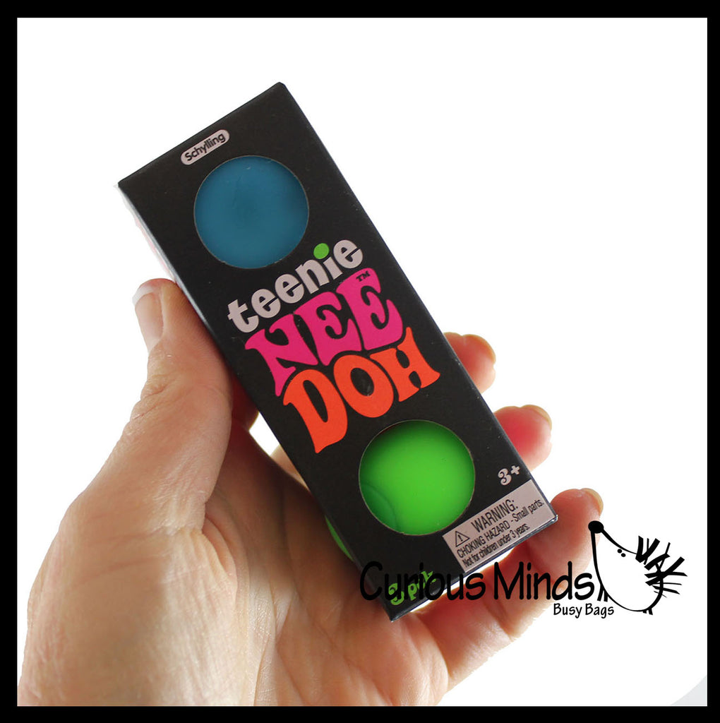NeeDoh Teenie Tiny Nee-Doh 3 Pack Soft Doh Filled Stretch Ball - Ultra Squishy and Moldable Relaxing Sensory Fidget Stress Toy