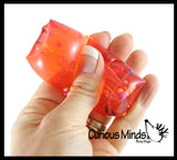 Set of 5 Different Water Trick Snakes - Filled with Sparkle Streamers, Water Beads, Glitter, Confetti - Stress Toy - Slippery Tricky Wiggly Wiggler Tube - Squishy Wiggler Sensory Fidget Ball