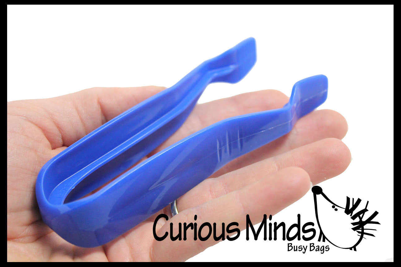 3 Chunky Safety Plastic Tongs/Tweezers for Children - Fine Motor Tools, Occupational Therapy, Special Needs, Sensory Bin, Preschool Tools