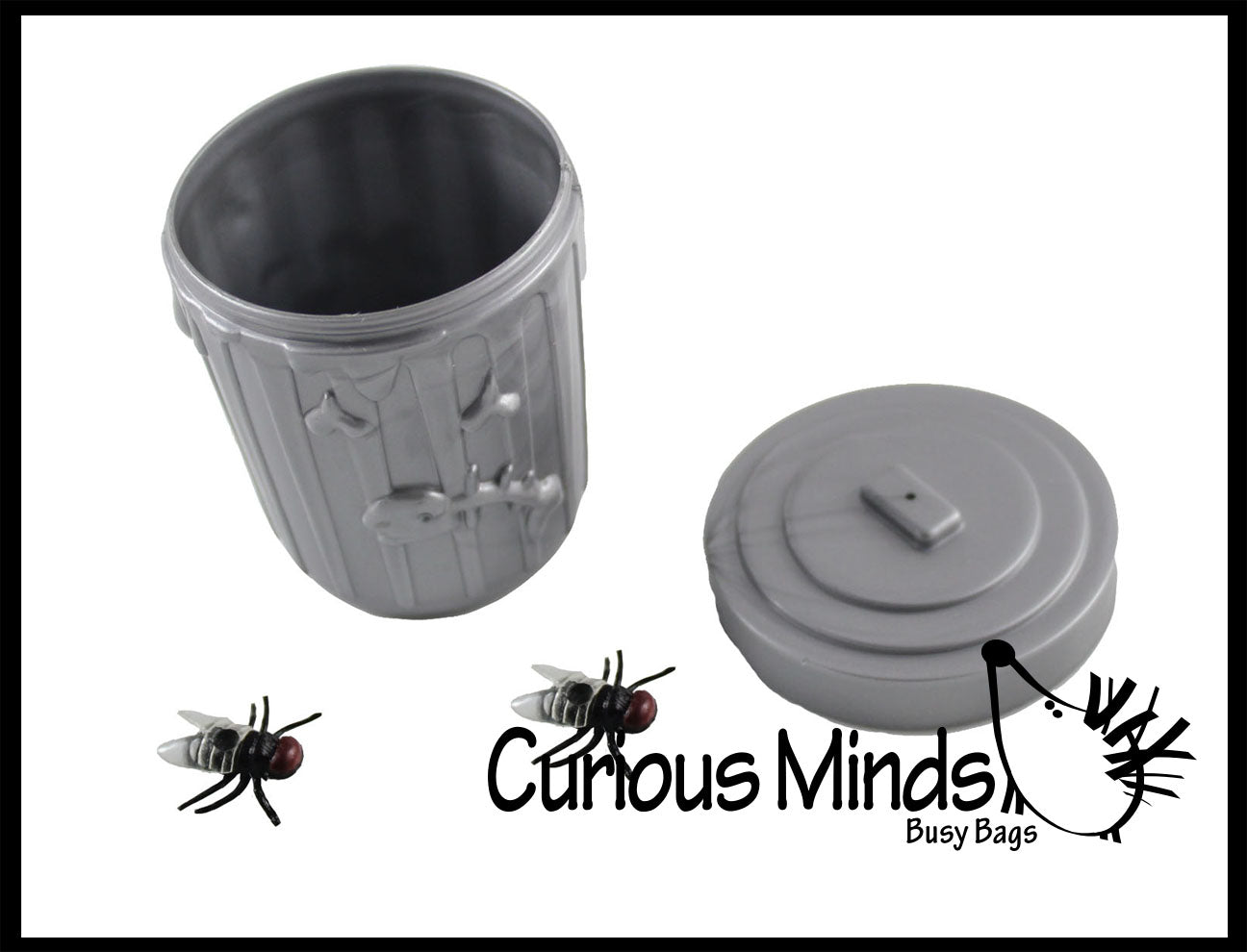Mini Trash Cans with 2 Flies - Prefilled Egg - Cute and Unique Easter