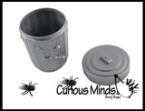 Mini Trash Cans with 2 Flies - Prefilled Egg - Cute and Unique Easter Hunt - Bugs in Trash Can Busy Bag