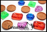 Large Gem and Coin Treasure Hunt Sand Toy - Dig sift and find buried coins jewels and gems.  Sensory bin