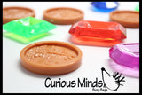 Large Gem and Coin Treasure Hunt Sand Toy - Dig sift and find buried coins jewels and gems.  Sensory bin