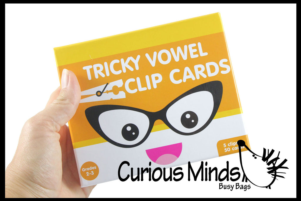 LAST CHANCE - LIMITED STOCK - SALE  - Tricky Vowels Clip Card Puzzle - Language Arts Teacher Supply - Dipthongs