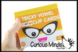 LAST CHANCE - LIMITED STOCK - SALE  - Tricky Vowels Clip Card Puzzle - Language Arts Teacher Supply - Dipthongs