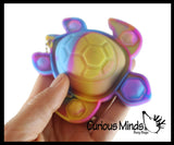 LAST CHANCE - LIMITED STOCK - SALE  - Turtle Bubble Pop Flip Fidget Toy - Silicone Push Poke Bubble Wrap Fidget Toy - Press Bubbles to Pop the Bubbles Down Then Flip it Happy Sad - Bubble Popper Sensory Stress Toy