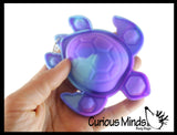 LAST CHANCE - LIMITED STOCK - SALE  - Turtle Bubble Pop Flip Fidget Toy - Silicone Push Poke Bubble Wrap Fidget Toy - Press Bubbles to Pop the Bubbles Down Then Flip it Happy Sad - Bubble Popper Sensory Stress Toy