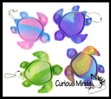 SET OF 3 - Animal Flip Inside Out - Crab, Octopus, Turtle -  Bubble Pop Flip Fidget Toy - Silicone Push Poke Bubble Wrap Fidget Toy - Press Bubbles to Pop the Bubbles Down Then Flip it Happy Sad - Bubble Popper Sensory Stress Toy