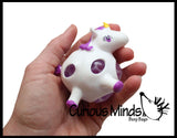Set of 3 Girly Stress Balls - Alpaca / Flamingo / Unicorn -  Squishy Blob Mesh Ball with Soft Web - Squishy Fidget Ball