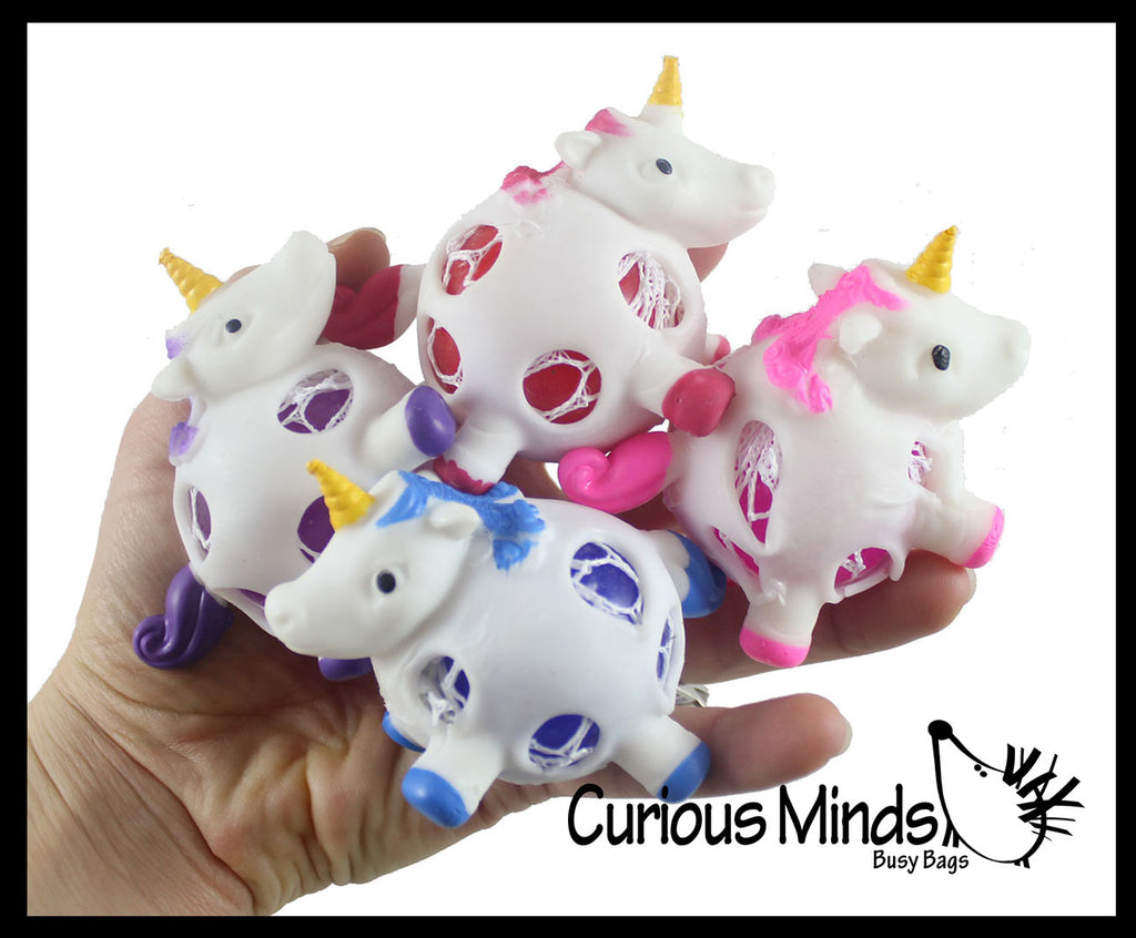 LAST CHANCE - LIMITED STOCK  - SALE - Unicorn Squishy Blob Mesh Ball with Thick Gel and Soft Web - Squishy Fidget Ball