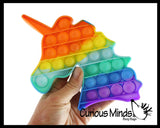 BULK - WHOLESALE - SALE - Unicorn Theme Rainbow Bubble Pop Fidget Toy - Silicone Push Poke Bubble Wrap Fidget Toy - Press Bubbles to Pop the Bubbles Down Then Flip it over and Do it Again - Bubble Popper Sensory Stress Toy