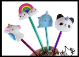 Slow Rise Horn Mystical Animals Unicorn/Panda/Narwhal/Rainbow Pen - Soft Scented Cute Pens - Office School