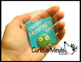Cute Animal Buttons Valentines Day Cards 2" for Kids - Unique Pins