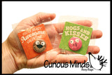 Cute Animal Buttons Valentines Day Cards 2" for Kids - Unique Pins