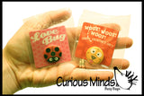 Cute Animal Buttons Valentines Day Cards 2" for Kids - Unique Pins