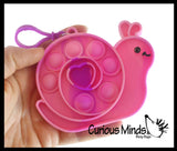 Snail Valentines Day Bubble Popper Fidget Toy - Fun Party Favor Toy - Heart Love